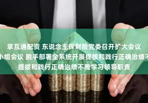 掌互通配资 东说念主保财险党委召开扩大会议暨党建职责指挥小组会议 脱手部署全系统开展提拔和践行正确治绩不雅学习领导职责