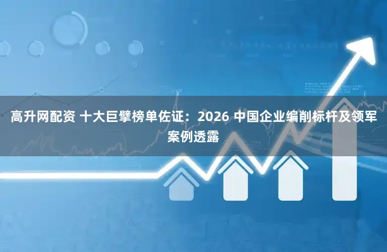高升网配资 十大巨擘榜单佐证:2026 中国企业编削标杆及领军案例透露