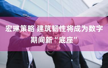 宏琳策略 建筑韧性将成为数字期间新“底座”